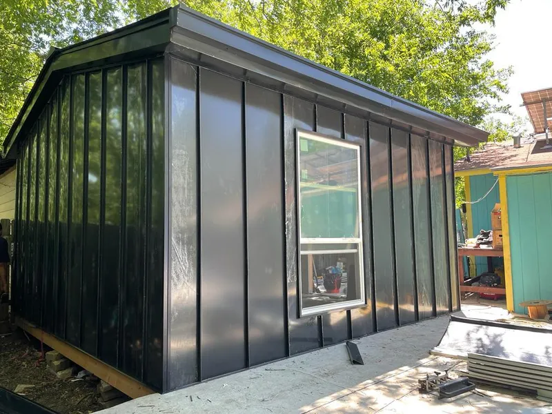 Black standing seam metal wall panels for Metal Roof Installation in Kelso